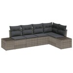 vidaXL Ensemble de canapé de jardin avec coussin 5 Pièces Gris