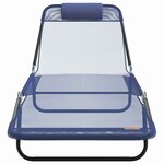 vidaXL Chaise longue pliante 2 Pièces Bleu marine 182 x 55 x 85 5 cm