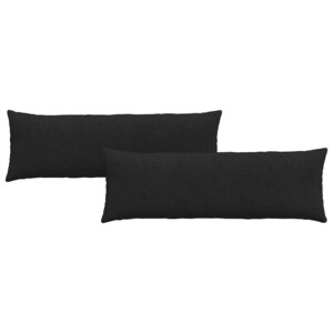vidaXL Coussins de canapé 2 Pièces Noir 120 x 40 cm tissu