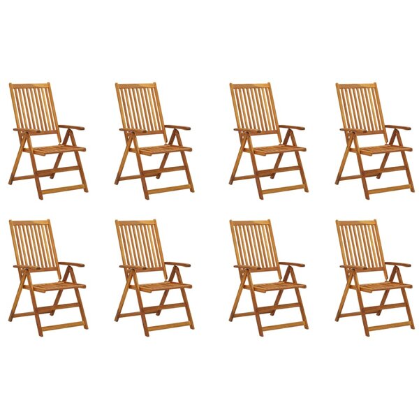 vidaXL Chaises pliables de jardin lot de 8 Bois d'acacia solide