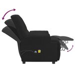 vidaXL Fauteuil de massage noir similicuir daim