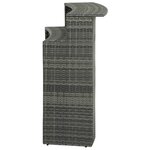 vidaXL Table de bar de jardin Gris 120x55x110 cm Résine tressée