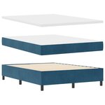 lit à ressort vidaXL avec matelas et LED bleu foncé 140x200 cm en velours