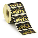 Lot de 1000: étiquette cadeau adhésive or plaisir d'offrir 34x19 mm
