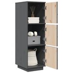 vidaXL Buffet haut Gris 34x40x108 5 cm Bois massif de pin
