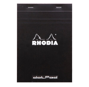 dotPad BLACK N°16 14 8x21cm 80F agrafées 80g matrice points 5mm RHODIA
