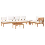 vidaXL Ensemble de canapé de jardin 5 pc Marron et Crème