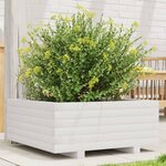 vidaXL Jardinière blanc 60x60x26 5 cm bois de pin massif