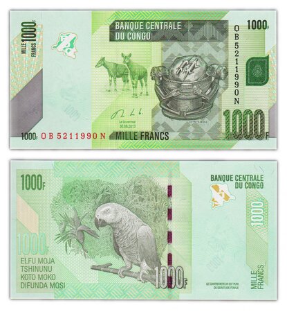 Billet de collection 1000 francs 2013 congo - neuf - p101b