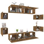vidaXL Ensemble de meubles TV 8 Pièces Chêne fumé Bois d'ingénierie