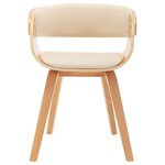 vidaXL Chaises à manger lot de 2 crème bois courbé et similicuir