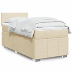 vidaXL Sommier à lattes de lit avec matelas Crème 100x200 cm Tissu
