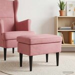 vidaXL Pouf Rose 55 x 35 x 41 cm Velours