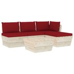 vidaXL Salon de jardin palette 5 Pièces avec coussins Épicéa imprégné