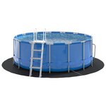 vidaXL Tapis de piscine Noir Ø 244 cm Tissu non tissé