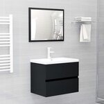 vidaXL Armoire d'évier avec lavabo intégré noir bois d'ingénierie