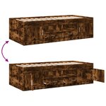 vidaXL Lit de jour et tiroirs chêne fumé 100x200 cm bois d'ingénierie