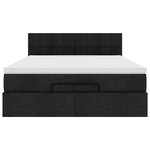 vidaXL Lit ottoman avec matelas et LED noir 140x190 cm tissu