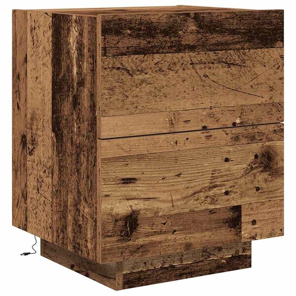 vidaXL Cabinet de chevet avec tiroir avec Bois Ancien 45 x 40 x 55 cm