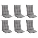 vidaXL Coussins de chaise à dossier haut lot de 6 gris tissu oxford