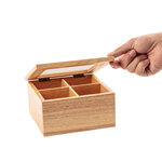 Mini boîte à thé avec couvercle - olympia -  - bois