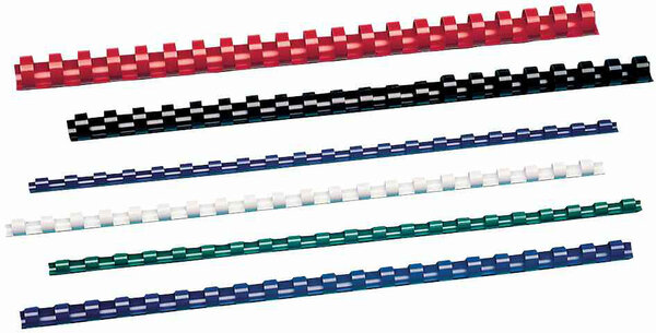 Lot de 25 CombBind Peignes de reliure noir 8 mm GBC