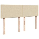 vidaXL Sommier à lattes de lit avec matelas Crème 140x200 cm Tissu