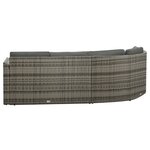 vidaXL Salon de jardin 4 Pièces avec coussins résine tressée gris