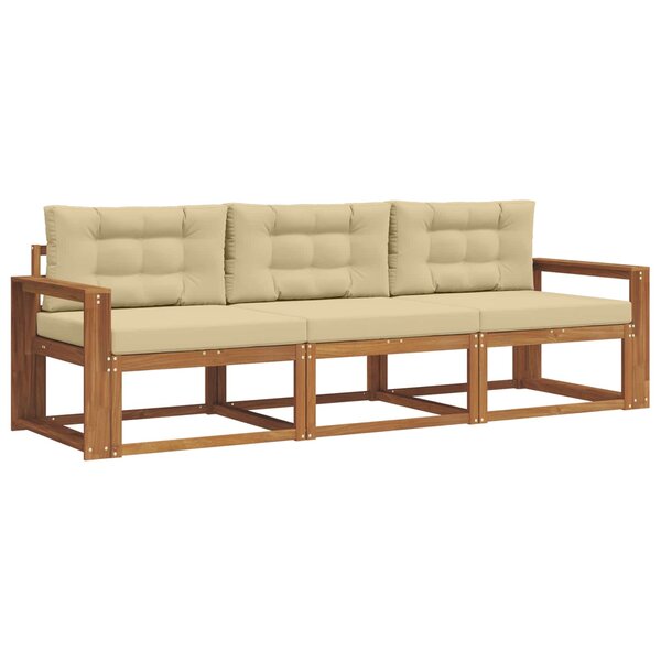 vidaXL Ensemble de canapés d'extérieur 3 Pièces Naturel et Beige