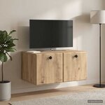 vidaXL Meuble TV mural 59 5 x 41 x 30 cm Chêne artisanal
