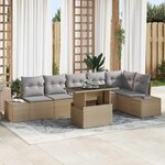 vidaXL Ensemble de canapé de jardin 7 Pièces beige et gris clair