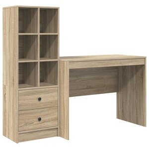vidaXL Bureau avec tiroir 2 Pièces Chêne Sonoma