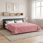vidaXL Duvet d'été simple Matelassé Rose 220 x 240 cm