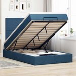 vidaXL Cadre de lit ottoman avec matelas bleu 120x200 cm tissu