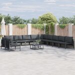 vidaXL Ensemble de canapé de jardin 11 Pièces Anthracite Acier