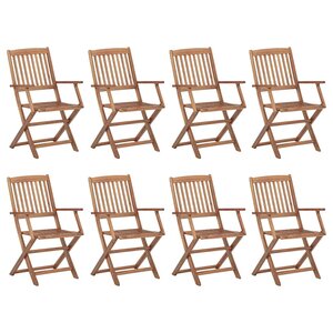 vidaXL Chaises pliables d'extérieur lot de 8 Bois d'acacia solide