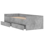 vidaXL Cadre de lit avec tiroirs sans matelas gris béton 90x190 cm