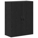 vidaXL Haut Armoire 2 Pièces Chêne noir Bois d'ingénierie et verre