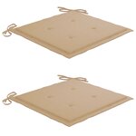 vidaXL Chaises de jardin avec table à thé et coussins Acacia solide