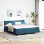 vidaXL Lit à ressorts avec matelas Bleu foncé 180 x 200 cm Velours