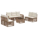 vidaXL Ensemble de canapé de jardin 8 Pièces Beige et blanc crème