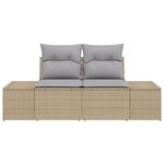 vidaXL Sofa de jardin 2 places avec des coussins beige en poly rattan
