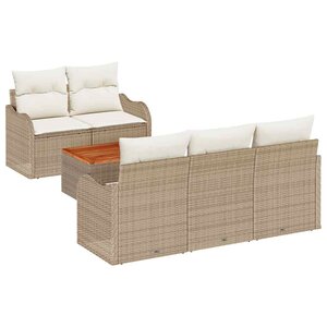 vidaXL Ensemble de canapé de jardin avec coussin 6 Pièces Beige et crème