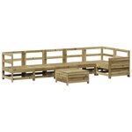 vidaXL Salon de jardin 7 Pièces bois de pin imprégné