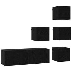 vidaXL Ensemble meuble TV 5 Pièces 100 x 30 x 30 cm Chêne noir