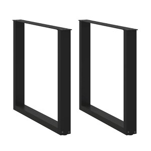 vidaXL Pieds de table à manger en U 2 pièces Noir 90 x (72-73) cm Acier
