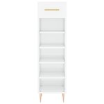 vidaXL Armoire à chaussure Blanc brillant 30x35x105 cm Bois ingénierie