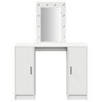 vidaXL Coiffeuse blanche avec éclairage LED 102x33x135 cm