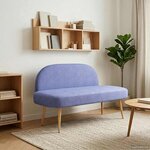 vidaXL Banc rembourré avec dossier Bleu jean 110 x 60 x 76 cm