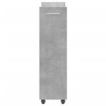 vidaXL Armoire avec roues gris béton 60x22x79 cm bois d'ingénierie